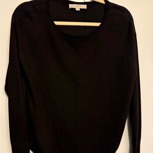 LOFT Black Lightweight Crewneck Sweater